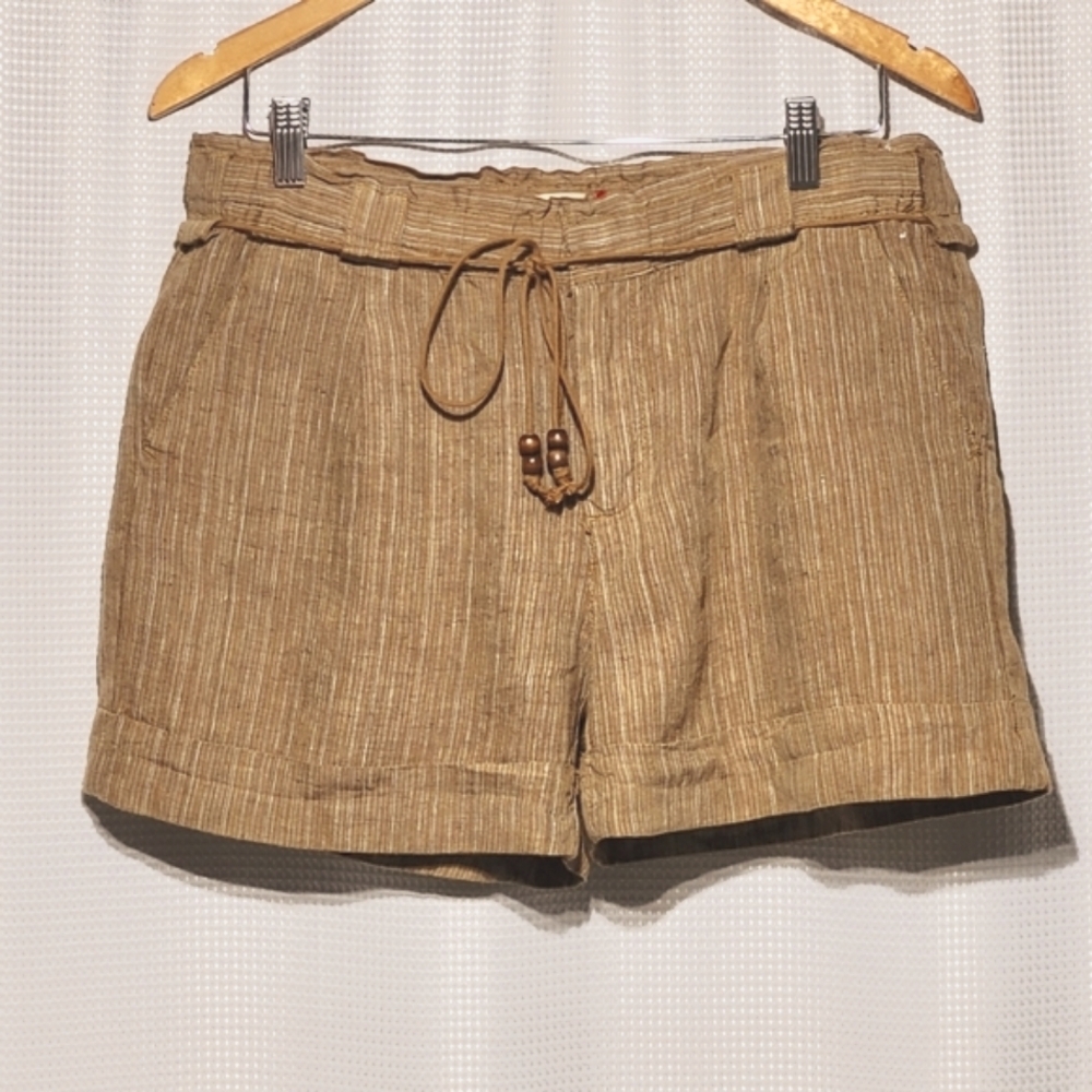 Old Navy Brown Weave Linen Low Rise Shorts (L)